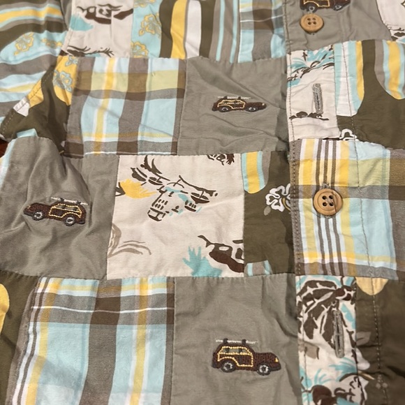 Janie and Jack Island Surf Surf Wagon Madras Plaid Patchwork Top  Size 4… - Picture 5 of 11